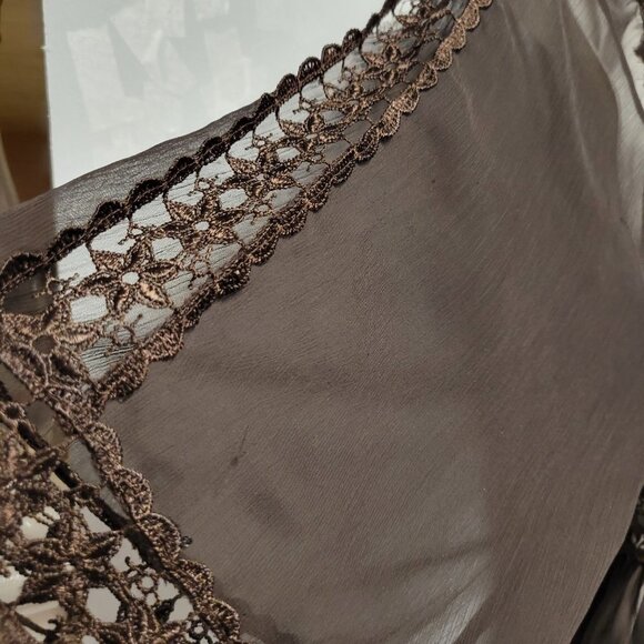 Brown See Through Lace Tunic Top - Picture 9 of 11